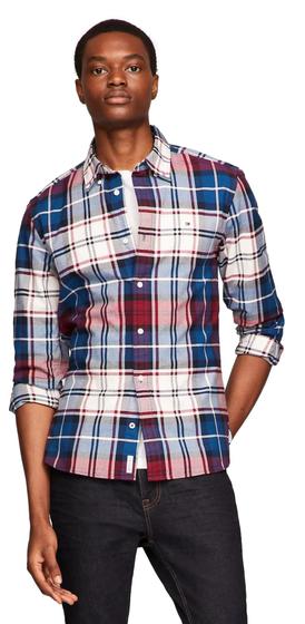 Imagem de Camisa masculina Tommy Hilfiger de manga comprida Oxford, ajuste regular