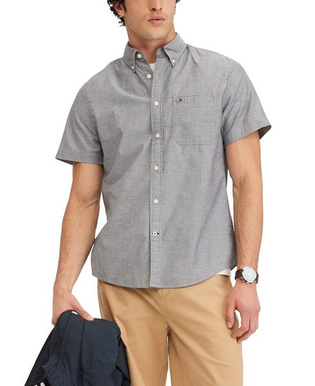 Imagem de Camisa masculina Tommy Hilfiger, manga curta, casual, ajuste regular