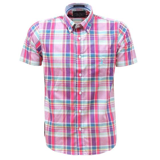 Imagem de Camisa Masculina Xadrez Rosa Manga Curta Austin 37110