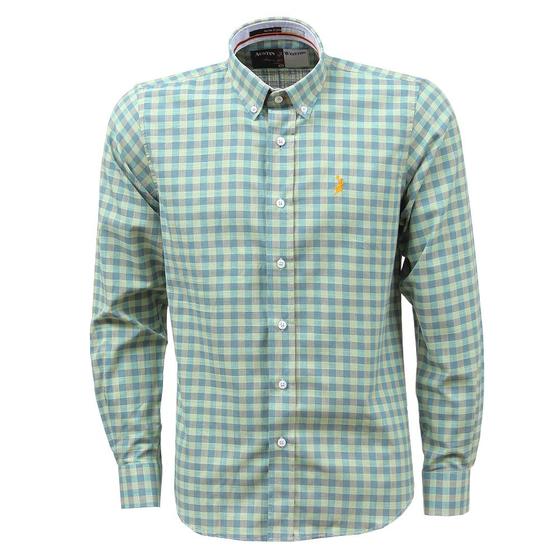 Imagem de Camisa Masculina Xadrez Verde Manga Longa Austin 37096