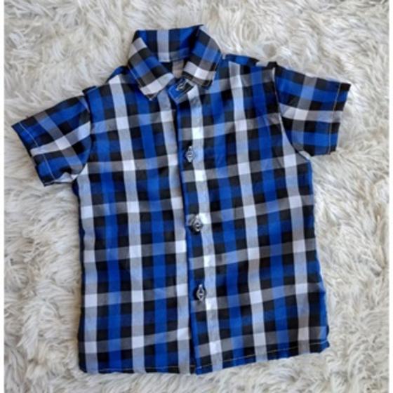 Imagem de Camisa Menino Infantil Junina Xadrez Azul