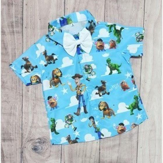 Imagem de Camisa Menino Infantil Linha Premium Temático Toy Story +Gravata