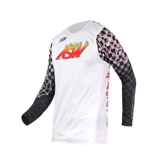 Imagem de Camisa Motocross Cross ASW Concept Web Preto Branco Off Road