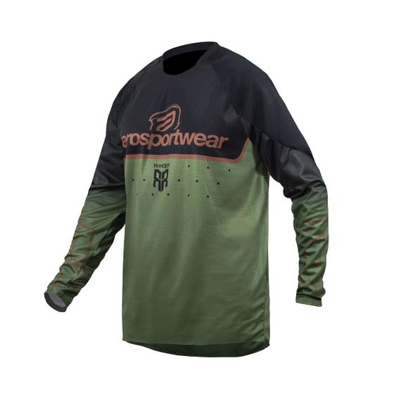 Imagem de Camisa Motocross Cross ASW Ranger Verde Oliva Off Road Moto