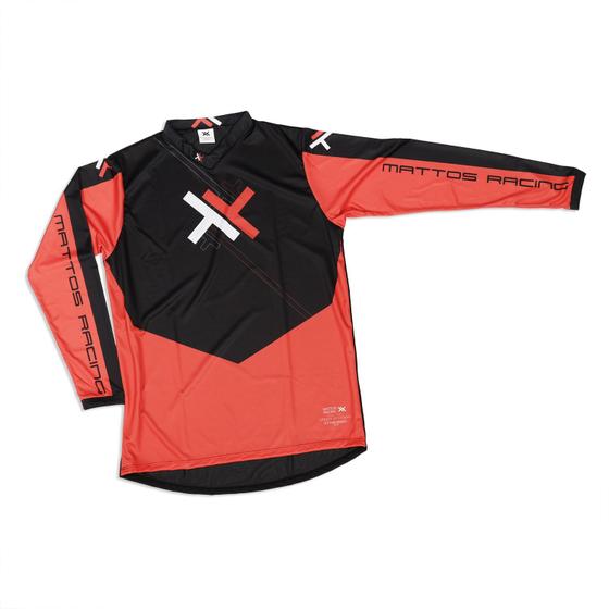 Imagem de Camisa Motocross Cross Trilha Cinza Atomic Mattos Vermelha
