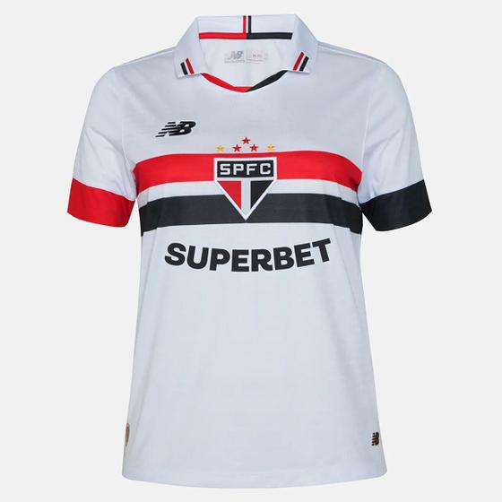 Imagem de Camisa New Balance São Paulo 2024 Feminina Torcedor Branco