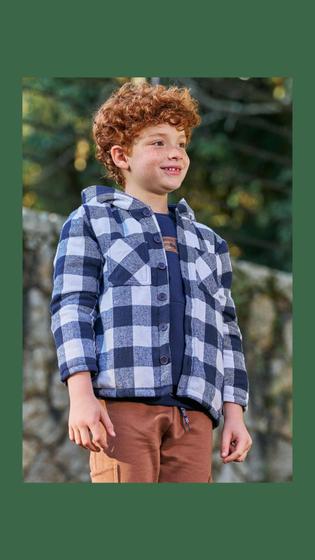 Imagem de Camisa overshirt com teddy casual xadrez luc.boo