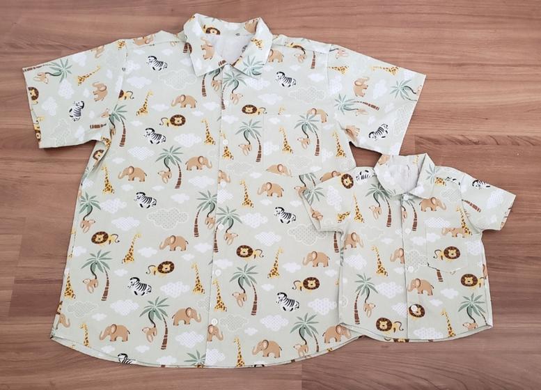 Imagem de Camisa pai e filho Safari verde menino