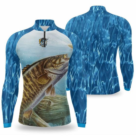 Imagem de Camisa pesca proteção solar uv fator 50 em varias estampas Camiseta de pescaria camuflada e de peixe