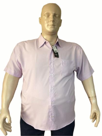 Imagem de Camisa PLUS SIZE Social manga curta 1600 masculina Passa fácil