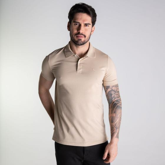 Imagem de Camisa Polo Acostamento Elastano Bege