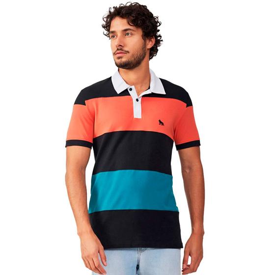 Imagem de Camisa Polo Acostamento Listrada IN23 Preto Masculino