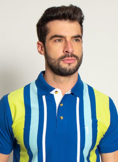 Menor preço em Camisa Polo Aleatory Listrada Good Azul