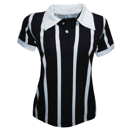 Imagem de Camisa Polo Botão Liga Retrô Feminina  Listrada p