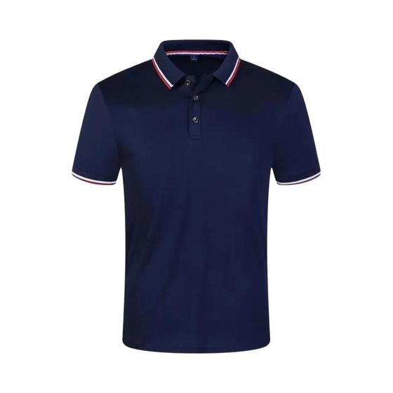 Imagem de Camisa Polo Casual Masculina De Verão De Tamanho Grande Manga Curta Uniforme De Escritório De