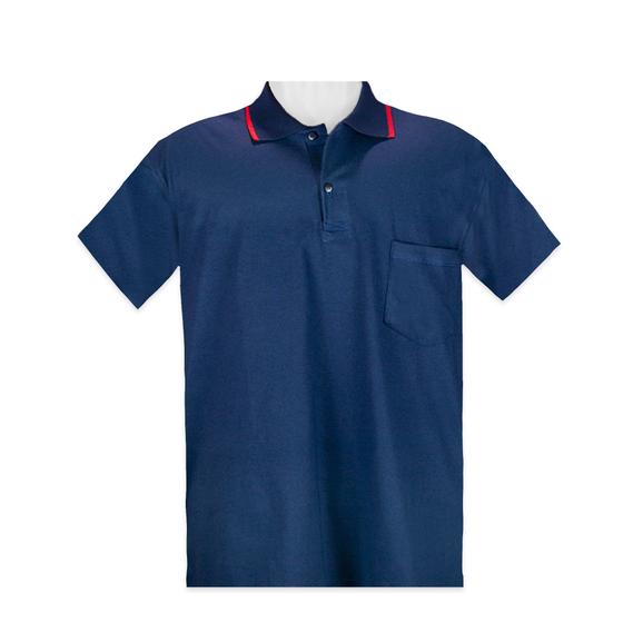 Imagem de Camisa Polo Com Bolso plus Algodão Lisa Manga Curta Cores