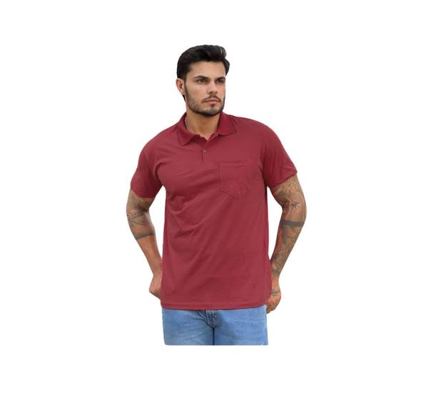 Imagem de Camisa Polo Com Bolso Plus Size Masculina  G1 Ao G4 Obeso