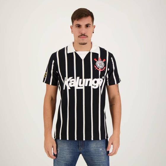 Imagem de Camisa Polo Corinthians 1990 Retrô Preta