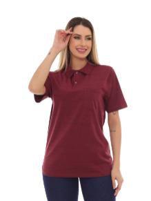 Imagem de Camisa Polo Feminina Oversized Listrada Vinho J10