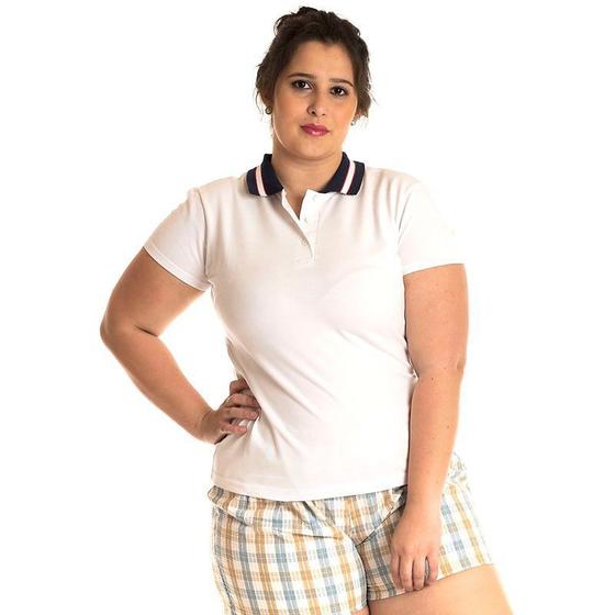 Imagem de Camisa Polo Feminina Plus Size Piquet 96312