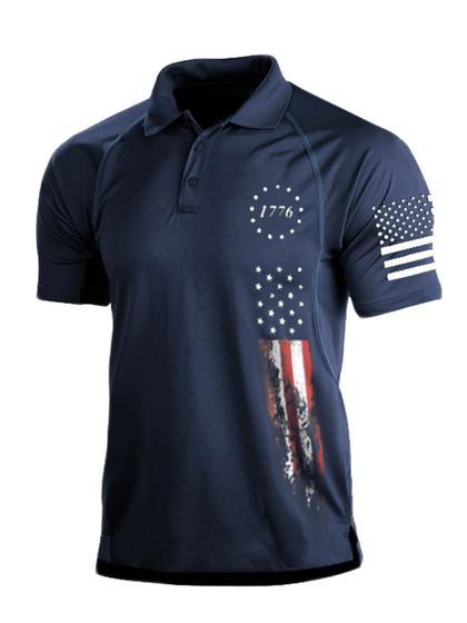 Imagem de Camisa polo HARGLESMAN masculina Quick Dry Tactical 1776 Navy M