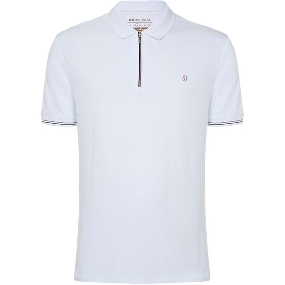 Imagem de Camisa Polo Individual Regular Zip In24 Branco Masculino