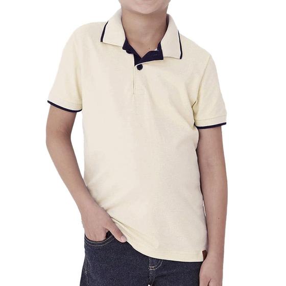 Imagem de Camisa Pólo Infantil Masculina Malwee Piquet Bege - 100011