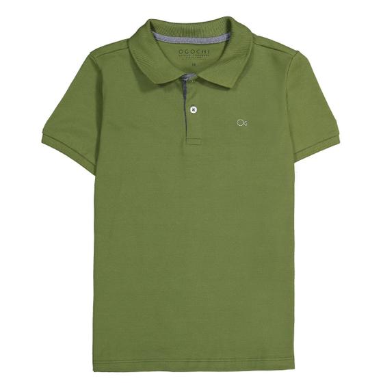 Imagem de Camisa Polo Infantil Ogochi Essencial Piquet Verde Militar