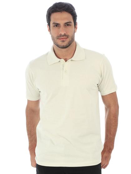 Imagem de Camisa Polo Masculina Básica Algodão Lisa Conforto Palha