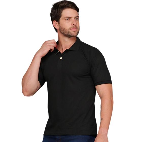 Imagem de Camisa Polo Masculina Básica Manga Curta Algodão Camiseta