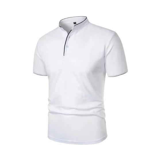 Imagem de Camisa Polo Masculina De Verão De Manga Curta Respirável Solta Cor Sólida Leve Camiseta Básica