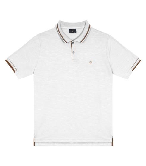 Imagem de Camisa Polo Masculina Em Piquet Diametro Branco