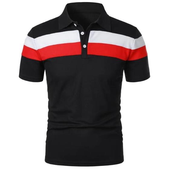 Imagem de Camisa Polo Masculina Grande 6xl Verão Luxo Gola Virada Para Baixo Manga Curta Camiseta De Negócios