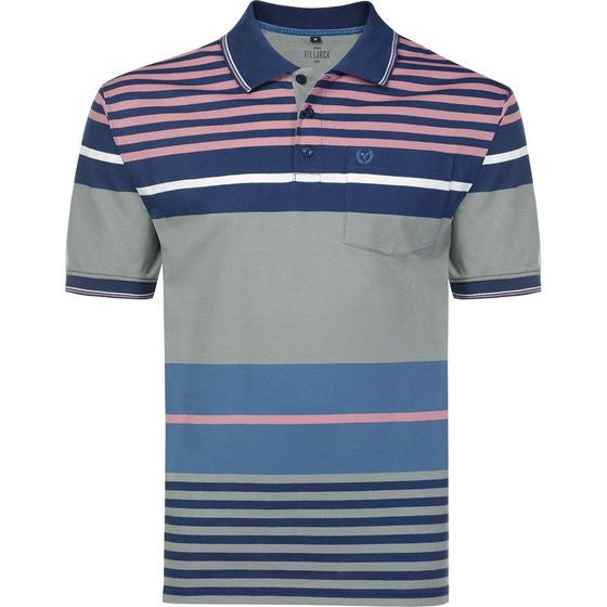 Imagem de Camisa Polo Masculina listrada Com Bolso Vilejack VMGP0326