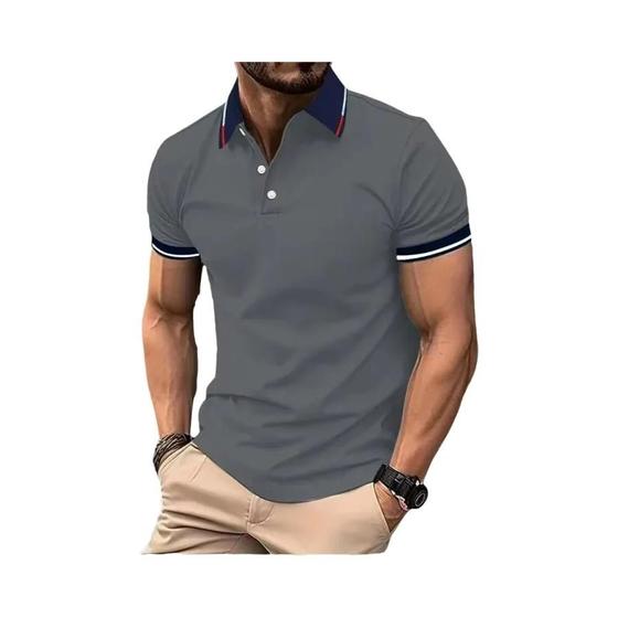 Camisa Polo Masculina Manga Curta Branca - Casual de Verão Menor preço em Camisa Polo Masculina Manga Curta Branca - Casual de Verão