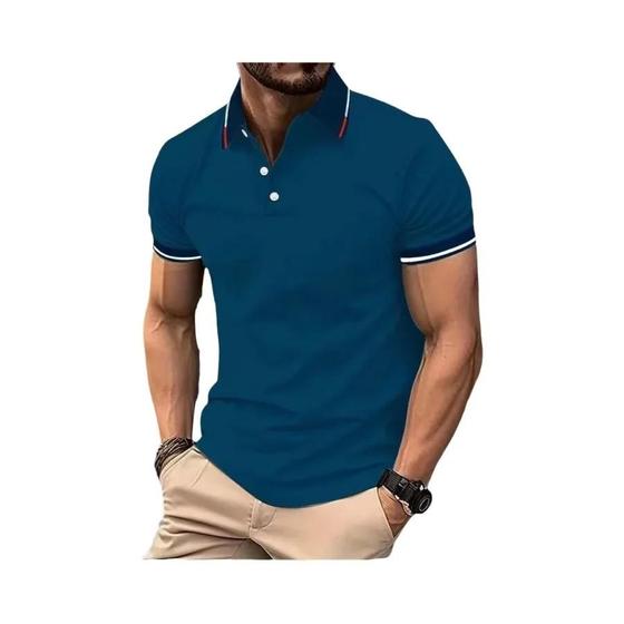 Imagem de Camisa Polo Masculina Manga Curta Branca - Casual de Verão