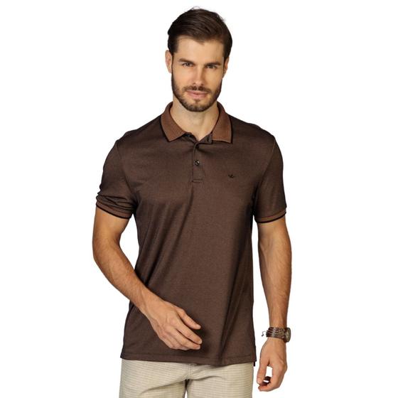 Imagem de Camisa Polo Masculina Manga Curta Slim Viscose Docthos Areia