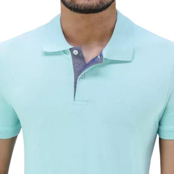 Camisa Polo Masculina Ogochi Básica Slim Premium Azul 018 Imagem de Camisa Polo Masculina Ogochi Básica Slim Premium Azul 018