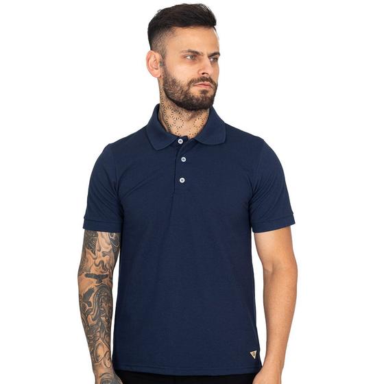 Imagem de Camisa Polo Masculina Reta Piquet Manga Curta Lisa Básica