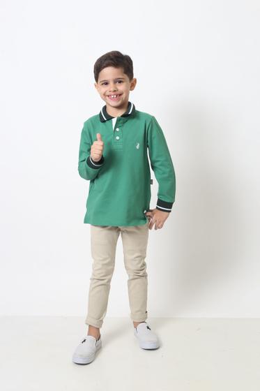 Imagem de Camisa Polo ou Body Infantil Verde Bandeira Manga Longa Premium