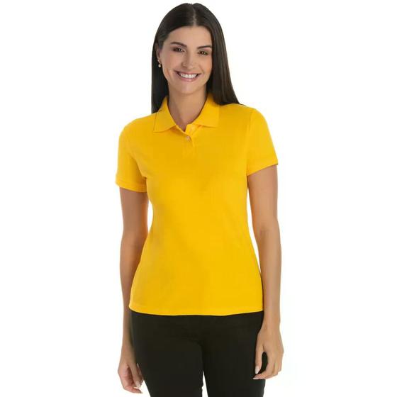 Imagem de Camisa Polo Piquet Feminina Lisa Gola Polo