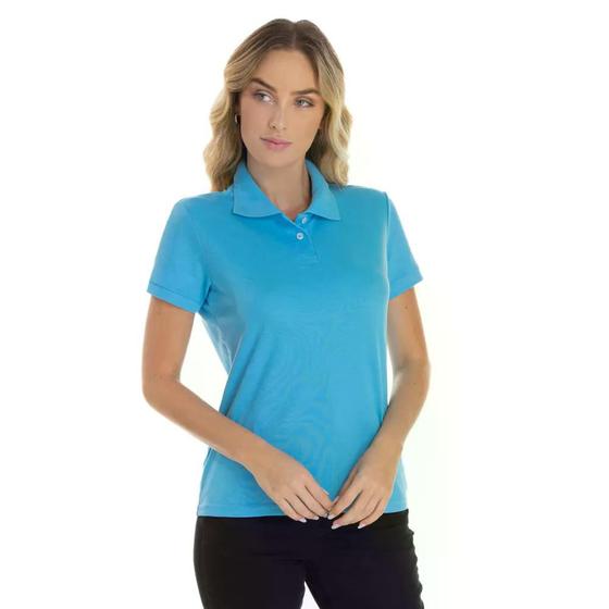 Imagem de Camisa Polo Piquet Feminina Lisa Gola Polo