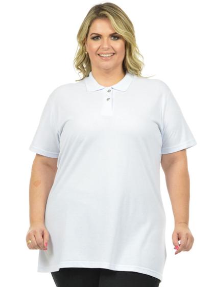 Imagem de Camisa polo piquet feminina plus size fenomenal