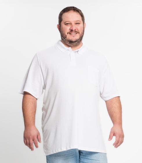 Imagem de Camisa Polo Piquet Plus Size Masculina KO Branco