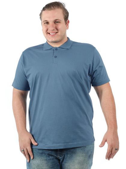 Imagem de Camisa Polo Plus Size Masculina Anistia Lisa Básica Indigo