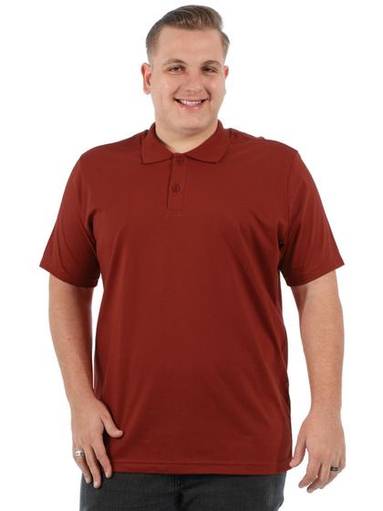 Imagem de Camisa Polo Plus Size Masculina Lisa Básica Tijolo