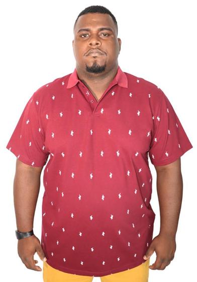 Imagem de Camisa Polo Plus Size Piquet Estampada Masculina