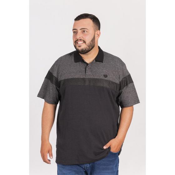 Imagem de Camisa Polo Plus Size Preta Gangster Modelo Premium Exclusivo 