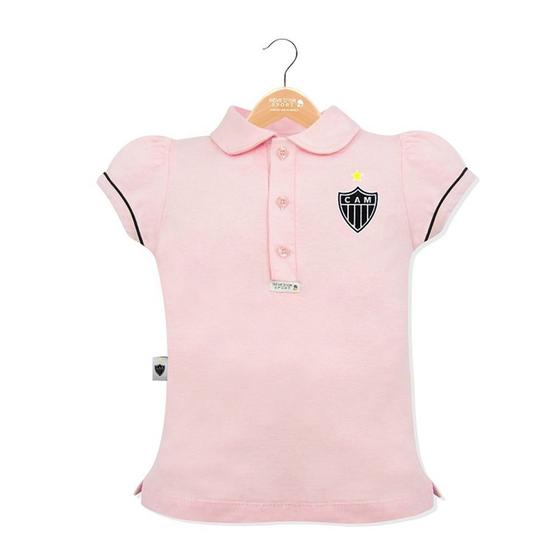 Imagem de Camisa polo revedor atlético mg menina rosa - infantil 1,2,3