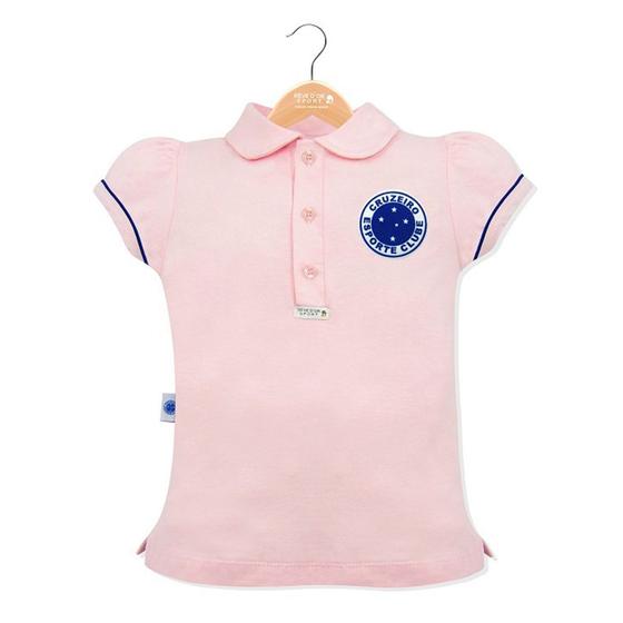 Imagem de Camisa polo revedor cruzeiro menina rosa - infantil 1,2,3